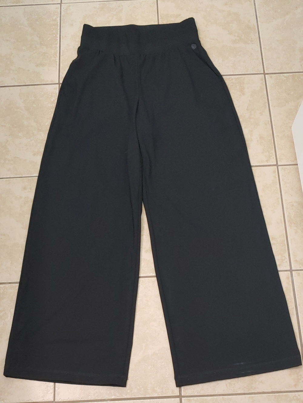 T By Talbots Wide Leg Athletic Pants Women's S Black Leggings